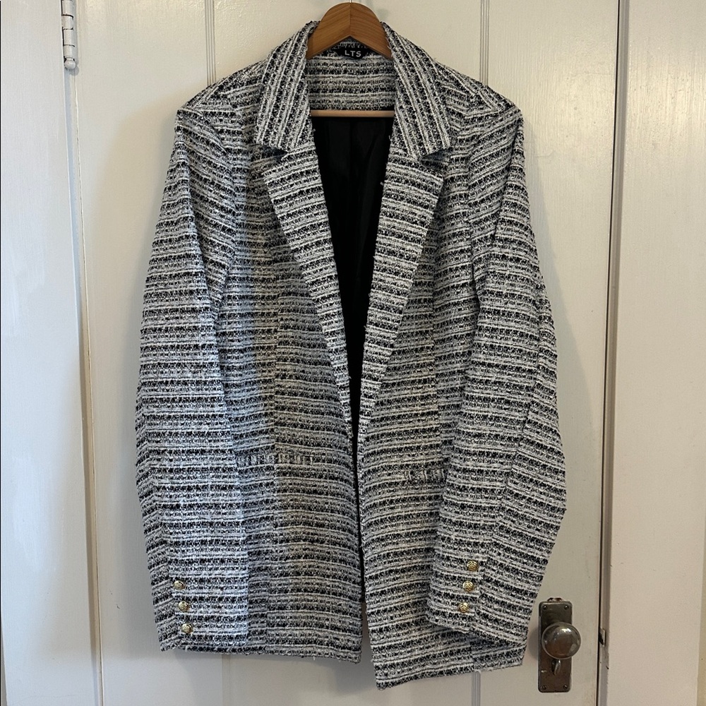 Tweed Blazer / Jacket - Black and White Size 18